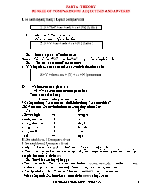 Tiếng Anh - Part A theory Degree of comparison of adjectives and adverbs